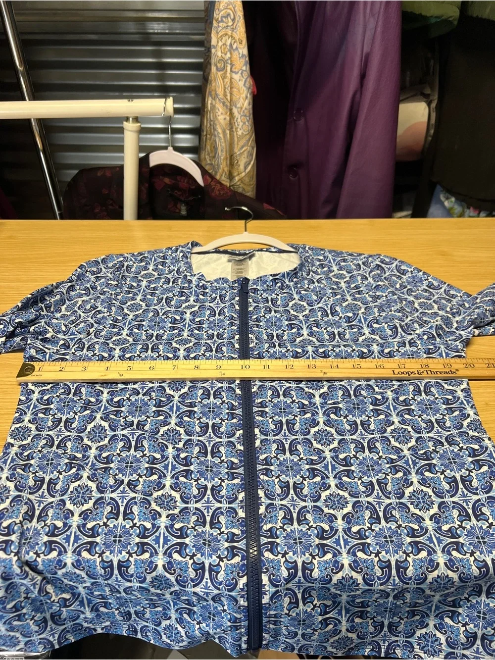 Tommy Bahama Terrazzo Tile Full Zip Rashguard XL Palace Blue NWT UPF 50